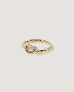 18k Gold Vermeil Love Knot Lab-Grown Diamond Ring - 7