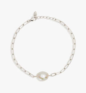 By Charlotte: Breathe Pearl Bracelet (Sterling Silver)