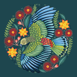 Catherine Marion - Kea With Flowers - Card