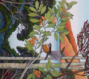Clare Reilly - Fantail Flits By The Bay - Card