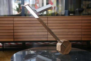 Gingko: Octagon Desk Light - Walnut