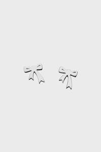 Mini Bow Stud Earrings (Silver)