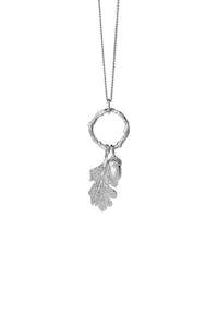 Karen Walker: KW ACORN AND LEAF LOOP NECKLACE SILVER