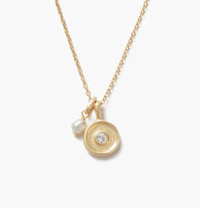 Kirstin Ash: Solstice Pearl Necklace Gold Vermeil