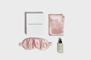 Beauty sleep set (One pillowcase, eye mask and mist in gift box) - Pink