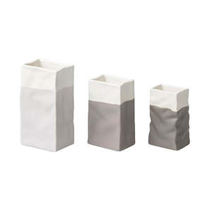 Radar - Shades of Grey  set of 3 - Small Porcelain Vases