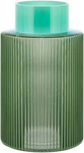 Glass Vase Goove -  Green