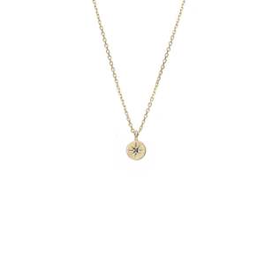 Petite North Star Necklace Blue Sapphire + Gold
