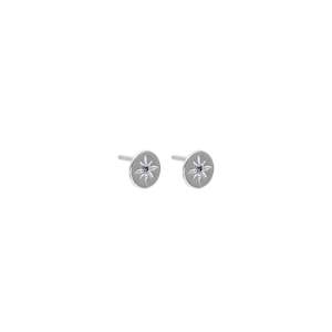 Petite North Star Stud Earrings Blue Sapphire + Silver