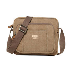 TRP0235 TROOP LONDON CLASSIC CANVAS ACROSS BODY BAG - Brown