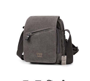 Troop: TROOP LONDON CLASSIC CANVAS ACROSS BODY BAG - Charcoal