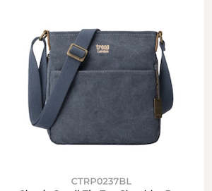 TRP0237 TROOP LONDON CLASSIC CANVAS ACROSS BODY BAG - Blue