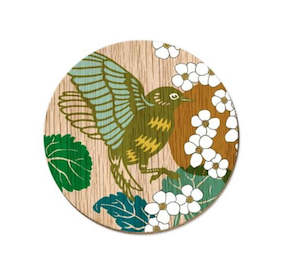 Wolfkamp & Stone - Screenprint Tauhou Waxeye - Coaster