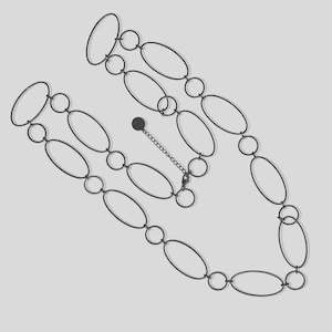 Steel Me Super Link SS Necklace - Black - 85cm