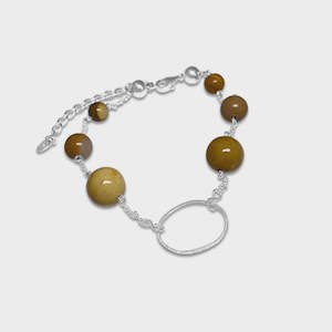 FV La Pierre Mookaite Mustard Silver Bracelet