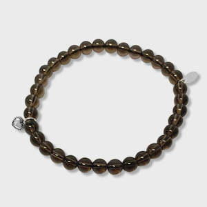 La Pierre Smokey Quartz Grey Stretchy Bracelet W/S