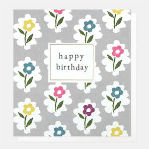 Caroline Gardner - Coloured Flowers - Birthday Card