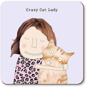 Coasters Place Mats: Rosie Made a Thing - Crazy Cat Lady  - Coaster
