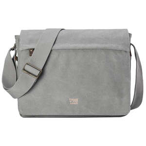 Bags 1: Classic Flap Front Messenger Bag - Ash Grey