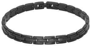 Jewellery Rings Bracelets Earrings Necklace: SANTORINI: STEEL BRACELET IP BLACK 6MMX21CM ADJUSTABLE.