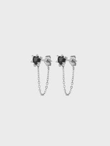 CUPID'S HEART & CHAIN STUDS