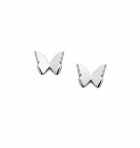 Jewellery Rings Bracelets Earrings Necklace: KW Butterfly Studs - Silver