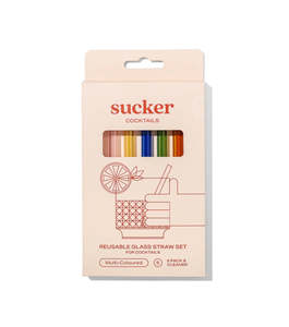 Outdoor And Adventure: Sucker Reusable Drinking Straws -Cocktail Multi Glass Straw Set