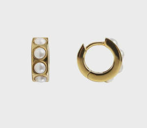 Earrings 1: Crystal Pearl Huggies