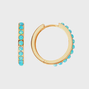 Earrings 1: Blue Opal Crystal Maxi Hoops