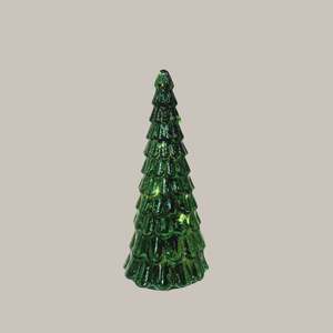 Home Decor: Frost Drop Glass Tree in Dark Green 24cm