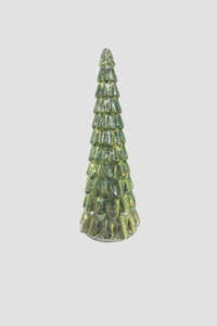 Frost Drop Glass Tree - Light Green 42cm