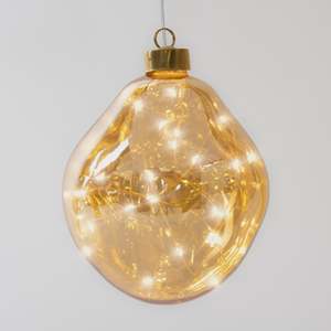 Lighting: Amber Orb Hanging Glass Light 12cm