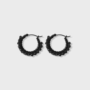 Fv: Steel Me Black Stone & Black Hoop Earrings