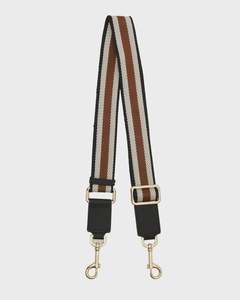Feature Strap Webbing Black + White + Tan