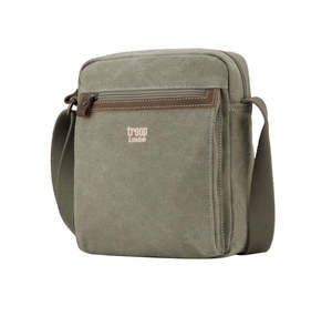 TRP0218 TROOP LONDON CLASSIC CANVAS ACROSS BODY BAG - Khaki