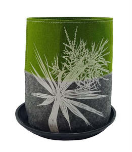 Jo Luping Design - Ti Kouka White On Green / Grey - Ecofelt Growbag