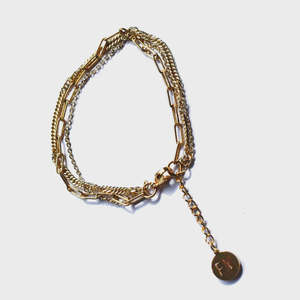 STEEL ME YELLOW GOLD 3 CHAIN BRACELET