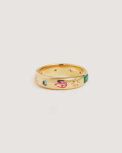 18k Gold Vermeil Connect to the Universe Ring - 8