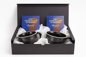 Gift Sets: McGlashen Coffee Cup ( 2 Pack ) with Bennetts Hot Chocolate Stirrers (2)