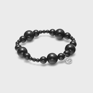 Ombre Bracelet (Black/Silver) - Black Onyx beaded bracelet