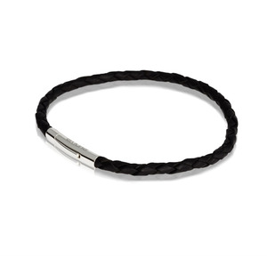 Leather Bracelet Black - Charm Carrier - 19cm