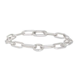 Statement Link Bracelet - Silver - Charm Carrier 19cm