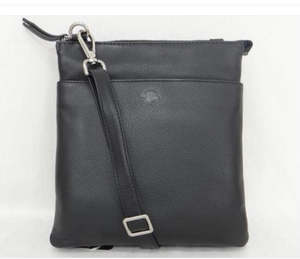 Work: Cross Body Bag - Black with silver fittings