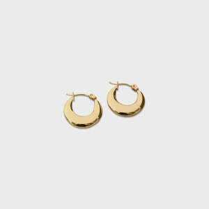 Earrings 1: Hooplah LG Hollow YG 14k Hoop Earrings 20mm