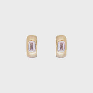 Earrings 1: Crystal Emerald Cut Huggies
