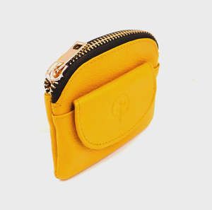 Wallets: Small Leather Coin Purse - ButterCup