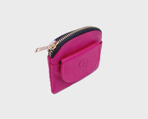 Wallets: Small Leather Coin Purse  - Fuschia