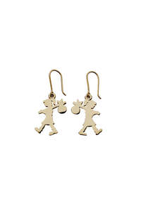 Earrings 1: Karen Walker Runaway Girl Earrings - Gold Plated