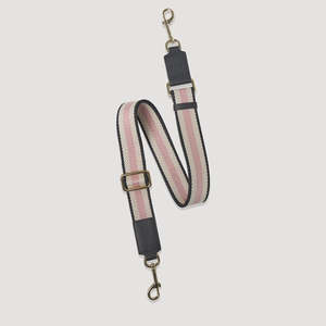 Bag Accessories: Feature Strap Webbing - Black + RoseWater + White