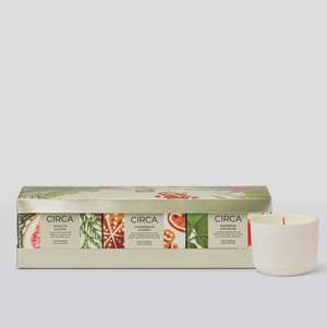 Home Fragrance: CIRCA 3x70g Candle Trio - Christmas 26 - (RASPBERRY & RHUBARB, WHITE FIG & CEDAR, GINGERBREAD COOKIES)